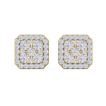 Load image into Gallery viewer, Classic Square stud earrings in white gold with white diamonds of 0.51 ct in weight