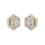 Load image into Gallery viewer, Stud earrings in yellow gold with white diamonds of 1.45 ct in weight
