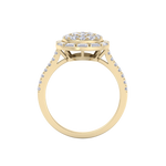 Load image into Gallery viewer, Round cluster ring in yellow gold with white diamonds of 0.92 ct in weight