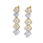 Load image into Gallery viewer, Drop earrings in yellow gold with white diamonds of 1.10 ct in weight