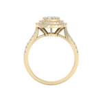 Load image into Gallery viewer, Round cluster diamond ring in yellow gold with white diamonds of 0.63 ct in weight