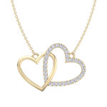 Load image into Gallery viewer, Cute hearts necklace in white gold with white diamonds of 0.61 ct in weight
