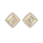 Load image into Gallery viewer, Square diamond earrings in yellow gold with white diamonds of 0.58 ct in weight