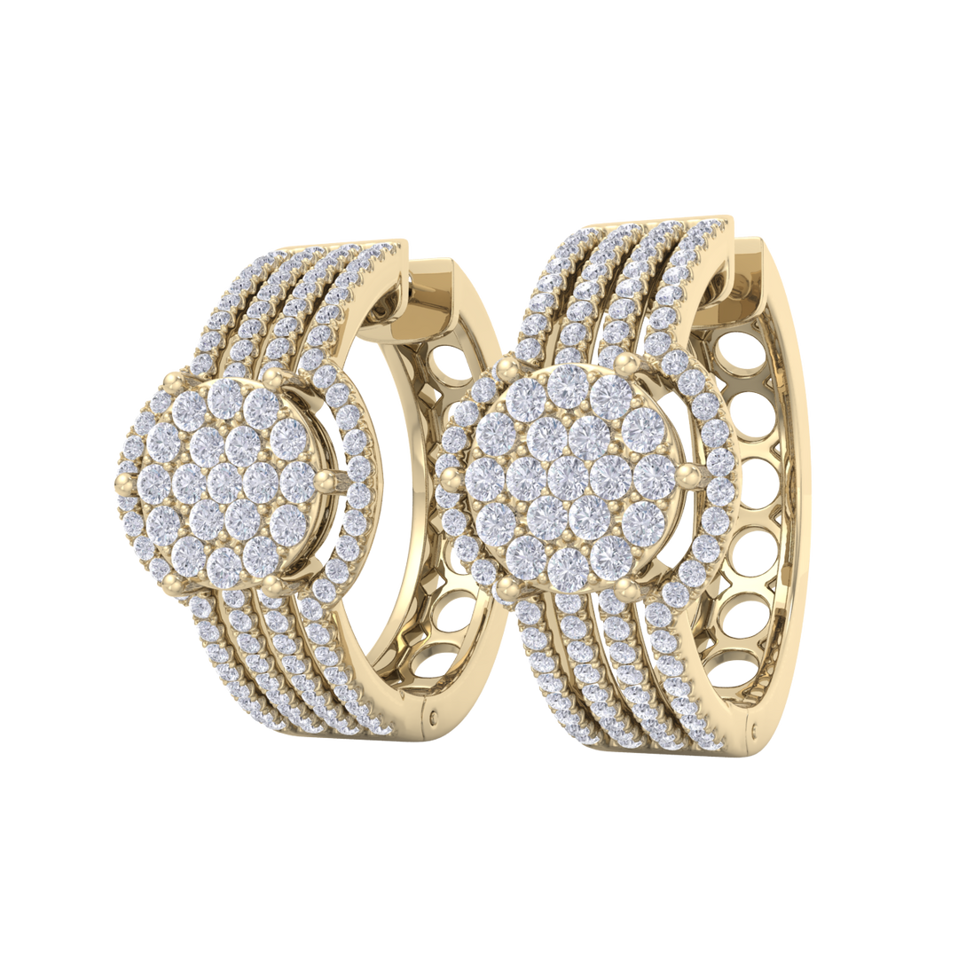 Beautiful Stud Earrings in rose gold with white diamonds of 1.12 in weight