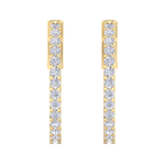 Load image into Gallery viewer, Diamond eternity hoop earrings in yellow gold with white diamonds of 1.00 ct in weight