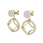 Load image into Gallery viewer, Drop earrings in rose gold with white diamonds of 1.14 ct in weight