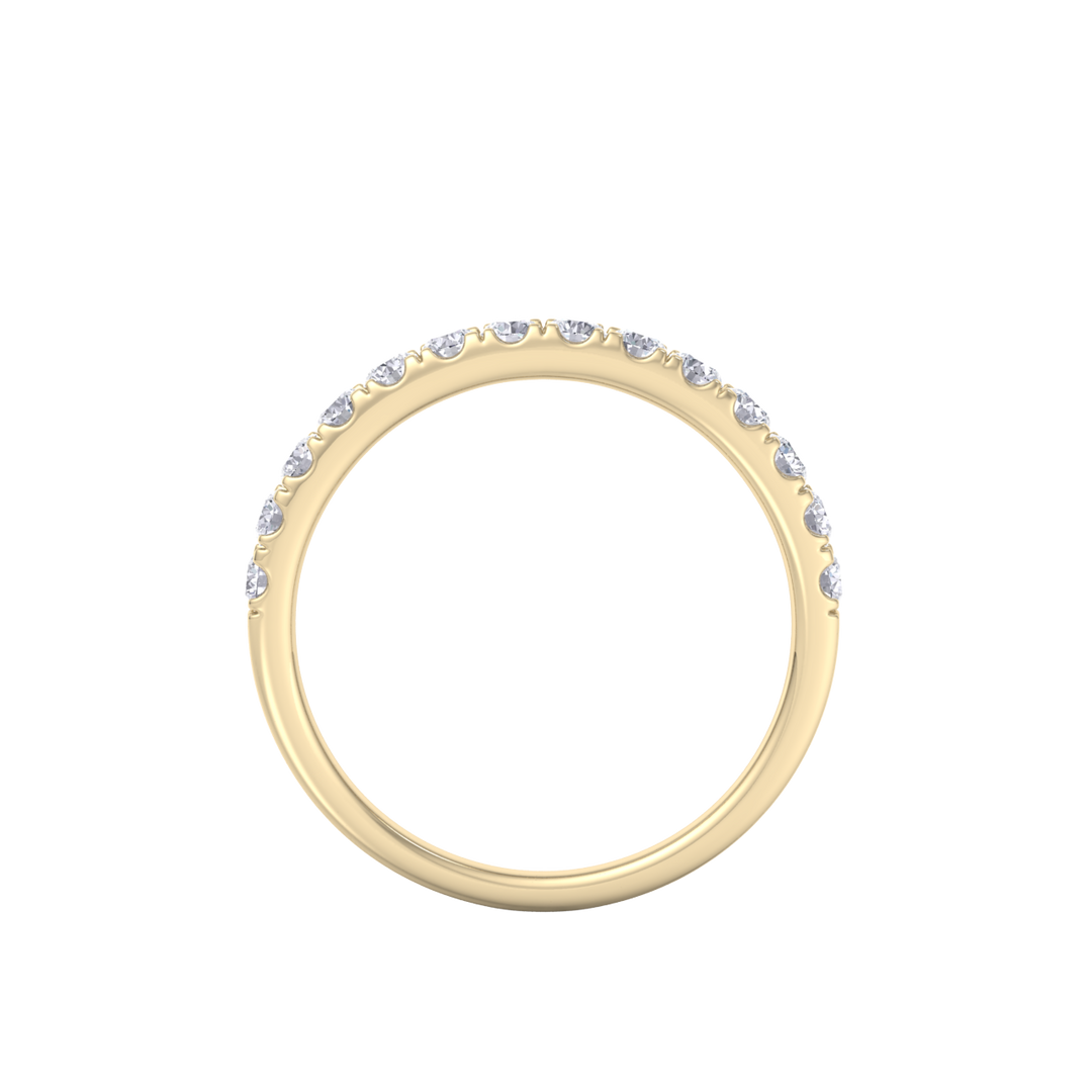 Classic Wedding band in rose gold with white diamonds of 0.49 ct in weight