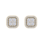 Load image into Gallery viewer, Square cluster stud earrings in white gold with white diamonds of 1.00 ct in weight