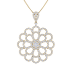 Load image into Gallery viewer, Flower Pendant in rose gold with white diamonds of 2.38 ct in weight