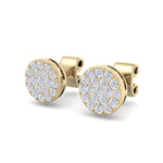 Load image into Gallery viewer, Classic round stud earrings in yellow gold with white diamonds of 0.26 ct in weight