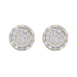 Load image into Gallery viewer, Round stud earrings in white gold with white diamonds of 1.38 ct in weight