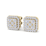Load image into Gallery viewer, Classic Square stud earrings in rose gold with white diamonds of 0.51 ct in weight