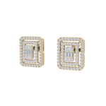 Load image into Gallery viewer, Square stud earrings in rose gold with white diamonds of 1.83 ct in weight