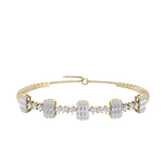 Load image into Gallery viewer, Bracelet in yellow gold with baguette white diamonds of 2.10 ct in weight