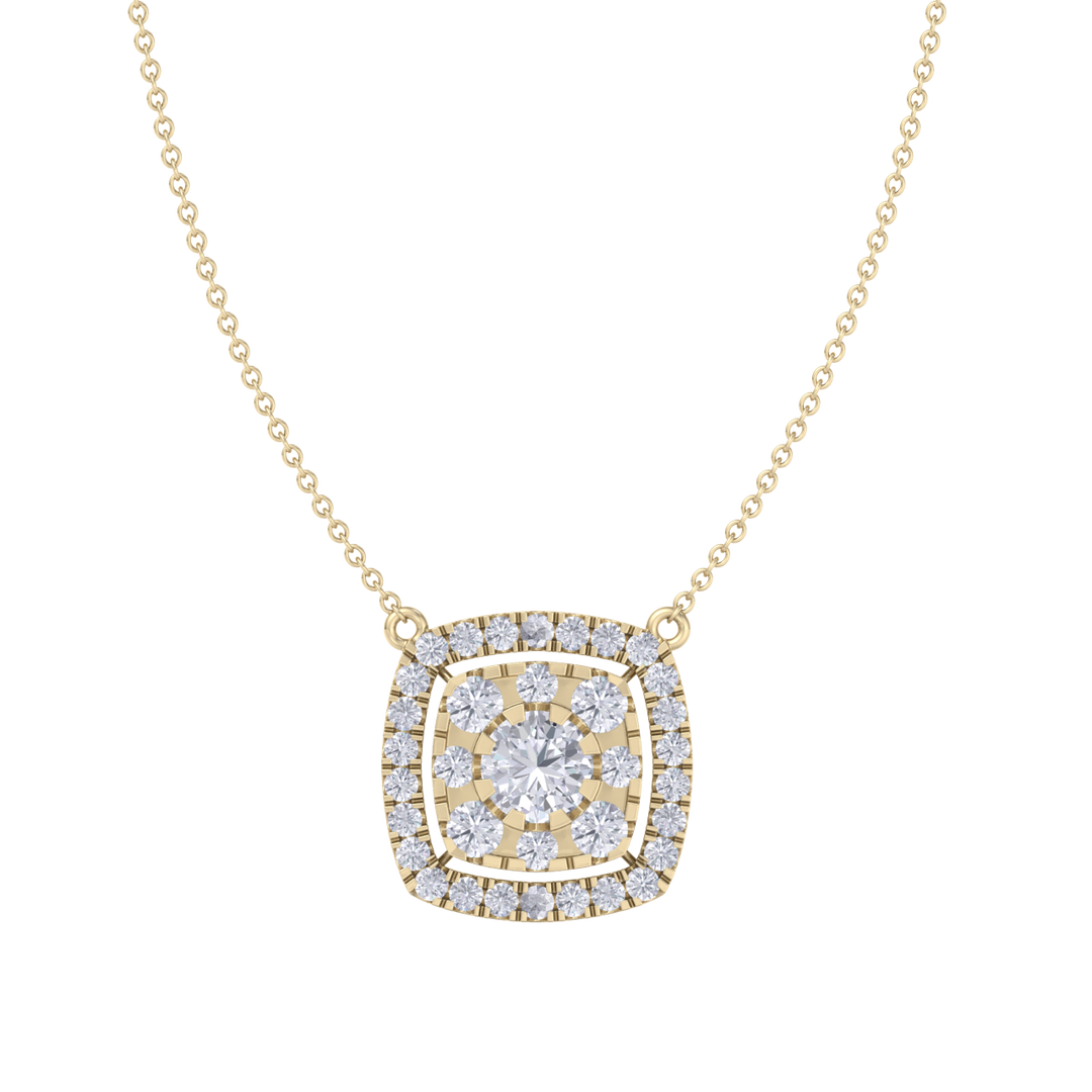 Classic square necklace in white gold with white diamonds of 2.78 ct in weight