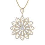 Load image into Gallery viewer, Diamond flower pendant in rose gold with white diamonds of 3.35 ct in weight