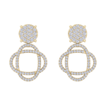Load image into Gallery viewer, 3 in 1 earrings in white gold with white diamonds of 1.01 ct in weight