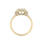 Load image into Gallery viewer, Square cluster engagement diamond ring in yellow gold with white diamonds of 0.61 ct in weight
