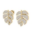 Load image into Gallery viewer, Leaf shaped earrings in white gold with white diamonds of 0.65 ct in weight