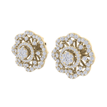 Load image into Gallery viewer, Stud earrings in yellow gold with white diamonds of 1.14 ct in weight