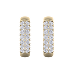 Load image into Gallery viewer, Diamond huggies earrings in yellow gold with white diamonds of 0.99 ct in weight