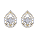 Load image into Gallery viewer, Pear shaped stud earrings in yellow gold with white diamonds of 1.03 ct in weight