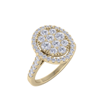 Load image into Gallery viewer, Oval cluster ring in yellow gold with white diamonds of 1.02 ct in weight