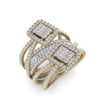 Load image into Gallery viewer, Multi-band diamond ring in yellow gold with white diamonds of 2.65 ct in weight