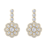 Load image into Gallery viewer, Drop earrings in yellow gold with white diamonds of 1.77 ct in weight