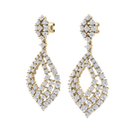 Load image into Gallery viewer, Drop earrings in rose gold with white diamonds of 4.05 ct in weight