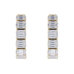 Load image into Gallery viewer, Baguette diamond hoop earrings in yellow gold with white diamonds of 4.56 ct in weight