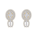 Load image into Gallery viewer, Oval drop earrings in rose gold with white diamonds of 0.97 ct in weight