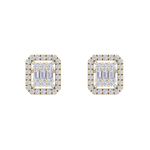 Load image into Gallery viewer, Square stud earrings in yellow gold with white diamonds of 0.40 ct in weight