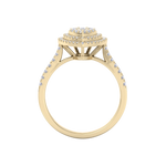 Load image into Gallery viewer, Pear cluster engagement ring in yellow gold with white diamonds of 0.63 ct in weight