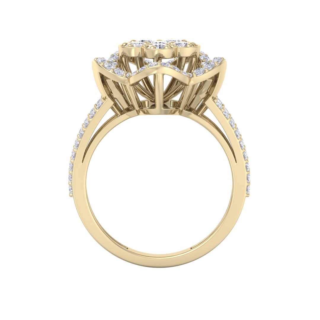 Elegant Diamond ring in rose gold with white diamonds of 0.89 ct in weight