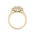 Load image into Gallery viewer, Square cluster engagement ring in yellow gold with white diamonds of 0.68 ct in weight