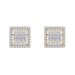 Load image into Gallery viewer, Square stud earrings in white gold with white diamonds of 0.73 ct in weight
