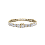 Load image into Gallery viewer, Baguette tennis bracelet in yellow gold with white diamonds of 5.20 ct in weight