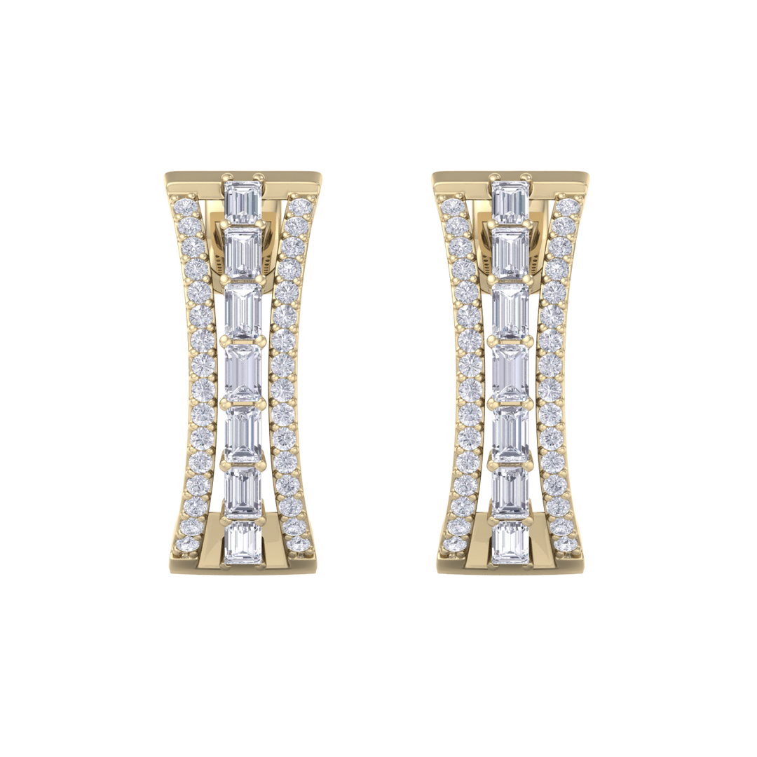Diamond earrings in yellow gold with white diamonds of 1.13 ct in weight