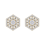 Load image into Gallery viewer, Stud earrings in yellow gold with white diamonds of 1.45 ct in weight