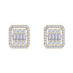 Load image into Gallery viewer, Square earrings in white gold with baguette white diamonds of 0.89 ct in weight