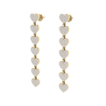 Load image into Gallery viewer, Dangle earrings with hearts in rose gold with white diamonds of 1.78 ct in weight