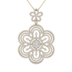 Load image into Gallery viewer, Flower Pendant in yellow gold with white diamonds of 2.43 ct in weight