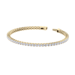 Load image into Gallery viewer, Elegant tennis bracelet with miracle plates in yellow gold with white diamonds of 5.00 ct in weight