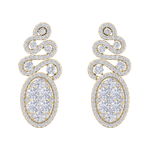 Load image into Gallery viewer, Oval chandelier earrings in white gold with white diamonds of 2.68 ct in weight