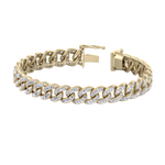 Load image into Gallery viewer, Tapper diamond curb chain link bracelet in rose gold with white diamonds of 6.30 ct in weight