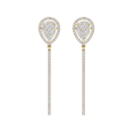 Load image into Gallery viewer, Dangle hoop earrings in white gold with white diamonds of 1.11 ct in weight