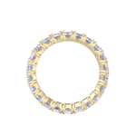 Load image into Gallery viewer, Eternity ring in yellow gold with emeralds white diamonds of 4.18 ct in weight