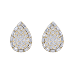 Load image into Gallery viewer, Drop cluster earrings in yellow gold with white diamonds of 1.55 ct in weight