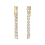 Load image into Gallery viewer, Diamond eternity hoop earrings in rose gold with white diamonds of 2.00 ct in weight